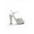 20101 Women Evening Platforms Slingback High Heels in White